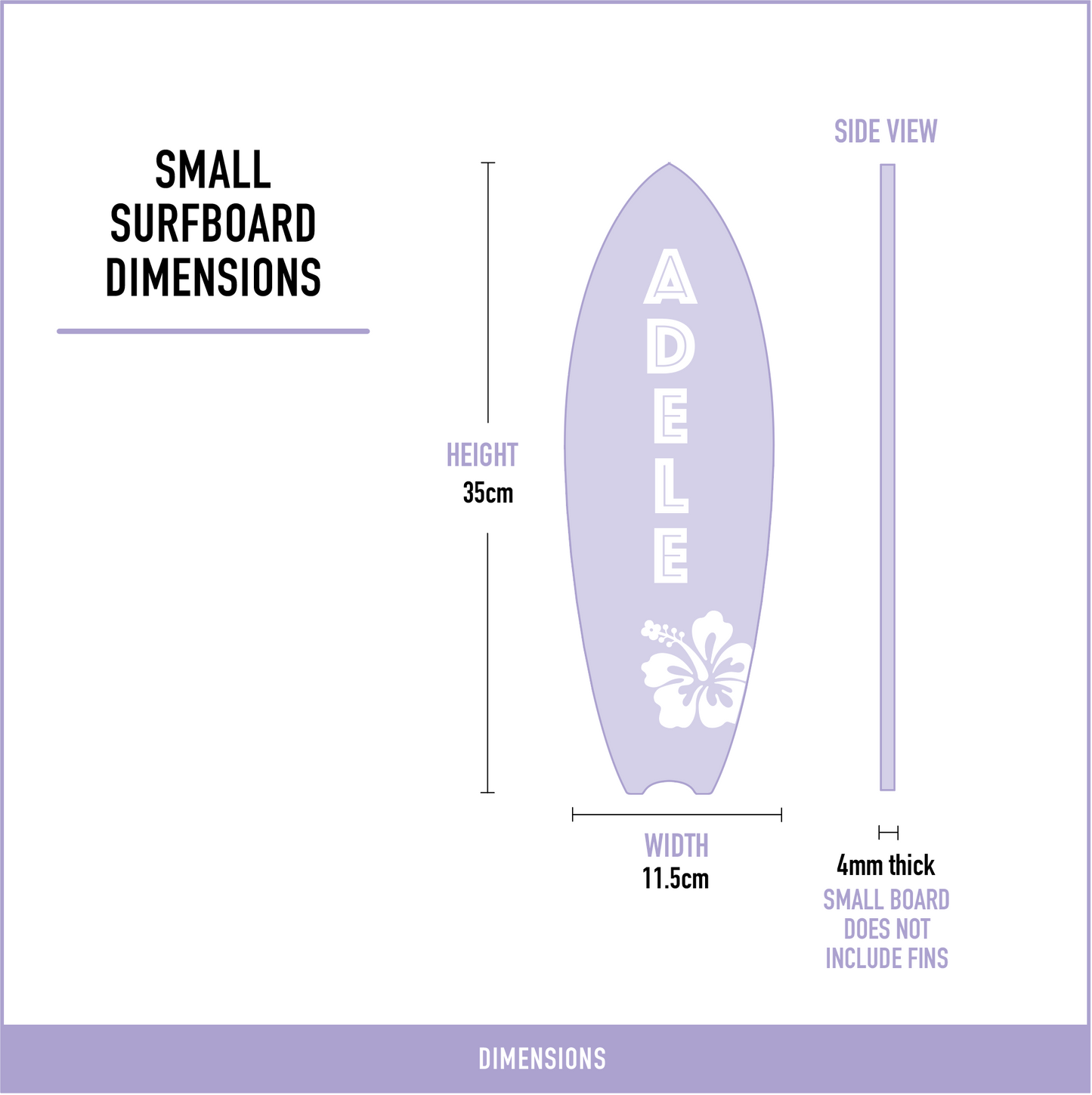 Personalised Timber Surfboard for Kids Bedroom
