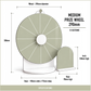 Size diagram of the medium printed Spin The Wheel with a 290 mm wheel, 12 sections, white stand and matching mini sign.