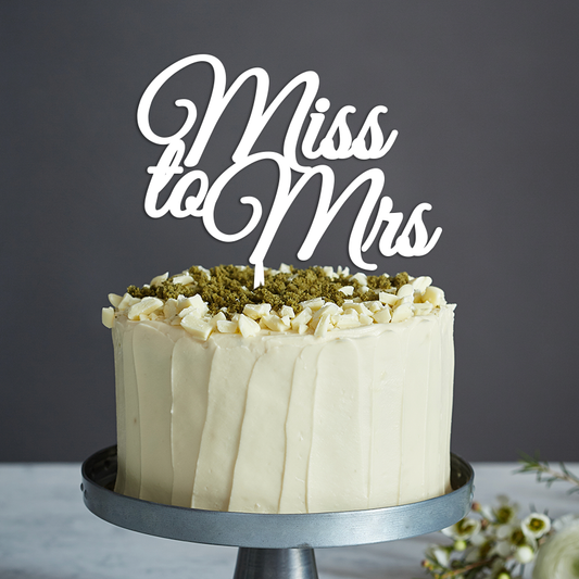 Miss To Mrs Cake Topper - Any Text