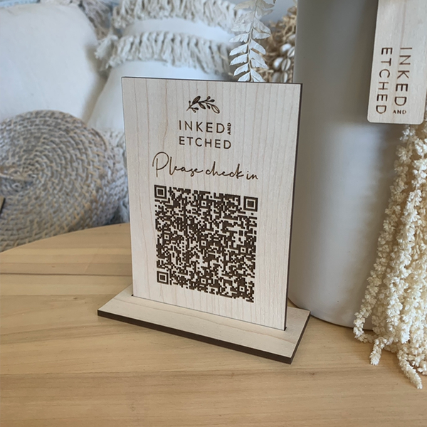 QR Code Signage Inked And Etched